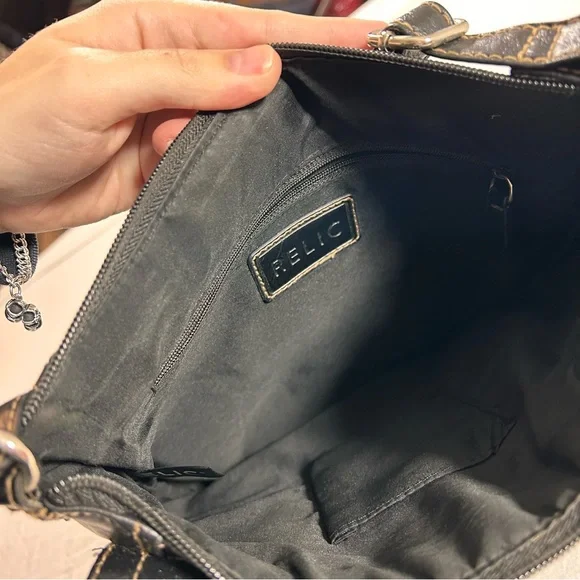 Relic Dark Leather Crossbody Bag - Picture 7 of 10